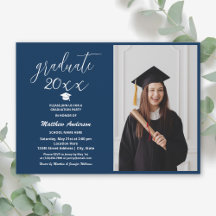 Modernes Navy Blue Graduate 2024 Abschluss Foto
