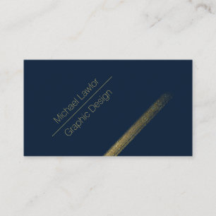 Modernes Navy Blue mit Gold Business Card Visitenkarte