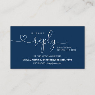 Modernes Navy Blue, Online-UAWG auf der Website vo Begleitkarte