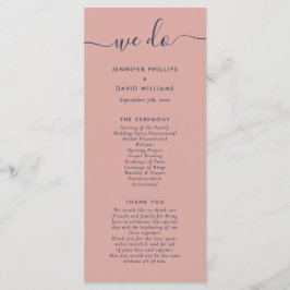 Modernes Navy Blue und Blush Wir machen Hochzeiten Programm