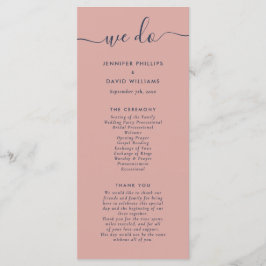 Modernes Navy Blue und Blush Wir machen Hochzeiten Programm