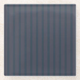 Modernes Navy Blue und Pflaumenstreifen Glasuntersetzer