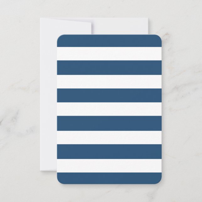 Modernes Navy Blue White Stripes Muster (Vorderseite)
