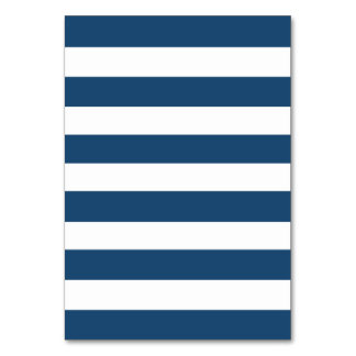 Modernes Navy Blue White Stripes Muster Tischnummer