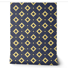 Modernes Navy- und Gold Diamond-Muster Tapete
