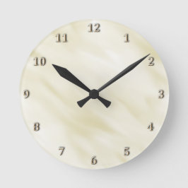 Modernes nebelhaftes Elfenbein-Pastellbad-Set Runde Wanduhr