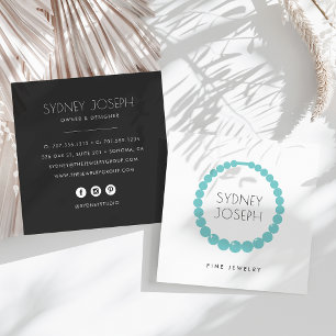 Modernes Necklass-Logo Schmuckdesign Quadratische Visitenkarte