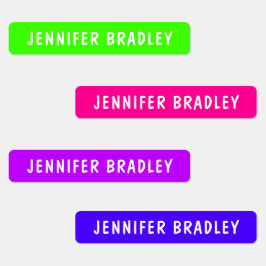 Modernes Neon Boy Girl - Personalisierter Name Etiketten