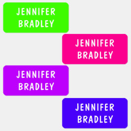 Modernes Neon Boy Girl - Personalisierter Name Etiketten