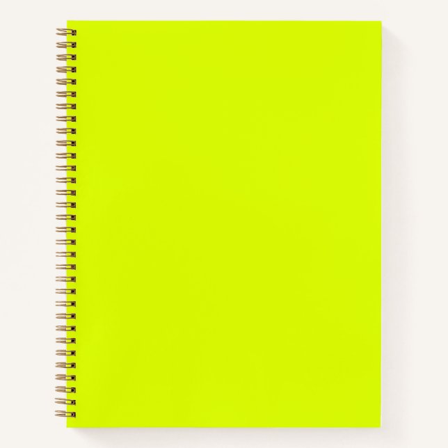 Modernes Neon Chartreuse grün hell schlicht solide Notizbuch (Vorderseite)
