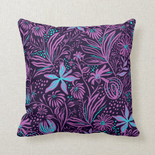 Modernes Neon-Lila-Blumenmuster-Kissen Kissen