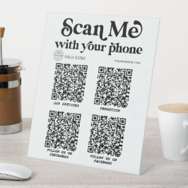 Modernes Netzwerk QR Code Stilvolles Typografie-Ze Sockelschild