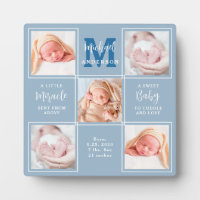 Modernes neues Baby Personalisiert 5 Foto Collage