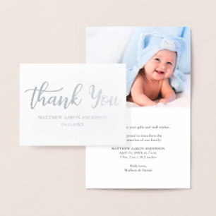 Modernes neues Baby Vielen Dank Silver Foil Note C Folienkarte