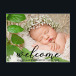 Modernes neues Baby Welcome Foto Ankündigungspostkarte<br><div class="desc">Modernes neues Baby Welcome Foto Postcard</div>