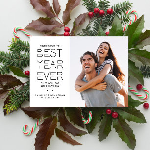 Modernes Neujahrsfest Foto Bestes Jahr Feiertagskarte