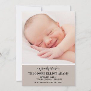 Modernes, neutrales Baby-Foto Collage Geburt Ankündigung