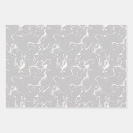 Modernes, neutrales Farbmarmor Geschenkpapier Set