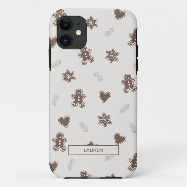 Modernes neutrales Lebkuchen Weihnachtsnachtsnacht Case-Mate iPhone Hülle (Rückseite)