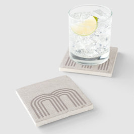 Modernes neutrales Linienmuster Steinuntersetzer