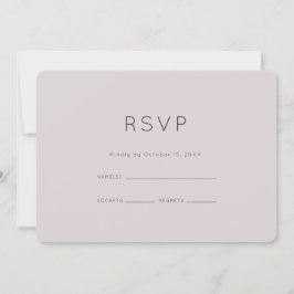 Modernes neutrales Pflaumenhochzeitungs-RSVP Einladung