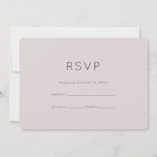 Modernes neutrales Pflaumenhochzeitungs-RSVP Einladung