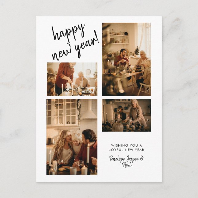 Modernes New Year Foto Postcard Postkarte (Vorderseite)