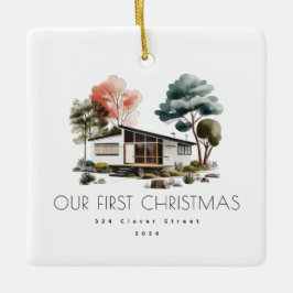 Modernes New Zuhause First Christmas Holiday Ornam Keramikornament