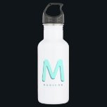 Modernes Niedlich Fun Individuelle Name 3D Monogra Edelstahlflasche<br><div class="desc">Niedliche mit Monogramm Wasserflasche mit individuelle Name als Schatten,  die in Türkis und aquamarin. Modernes,  minimalistisches,  einfaches und unterhaltsames Design macht dieses typografisch angetriebene Design zu einem coolen personalisierten Geschenk!</div>