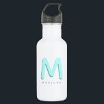 Modernes Niedlich Fun Individuelle Name 3D Monogra Edelstahlflasche<br><div class="desc">Niedliche mit Monogramm Wasserflasche mit individuelle Name als Schatten,  die in Türkis und aquamarin. Modernes,  minimalistisches,  einfaches und unterhaltsames Design macht dieses typografisch angetriebene Design zu einem coolen personalisierten Geschenk!</div>