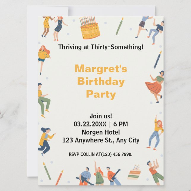 Modernes niedliche Geburtstag Party (Vorderseite)