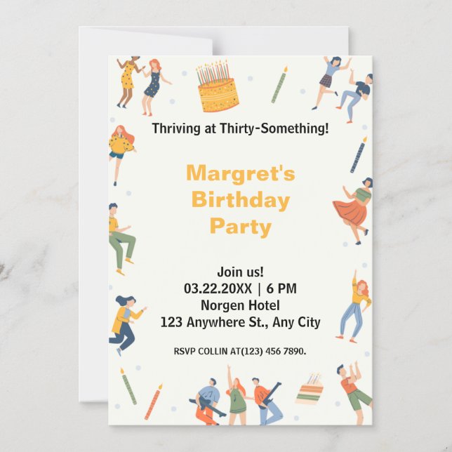 Modernes niedliche Geburtstag Party Magneteinladung (Vorderseite)