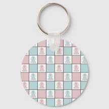 Modernes Niedliches Blau und Rosa Ostern Bunny Egg