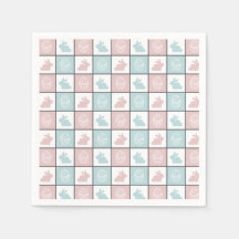 Modernes Niedliches Blau und Rosa Ostern Bunny Egg