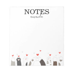 Modernes Niedliches Cat Kitten-Kalligrafie-Skript Notizblock