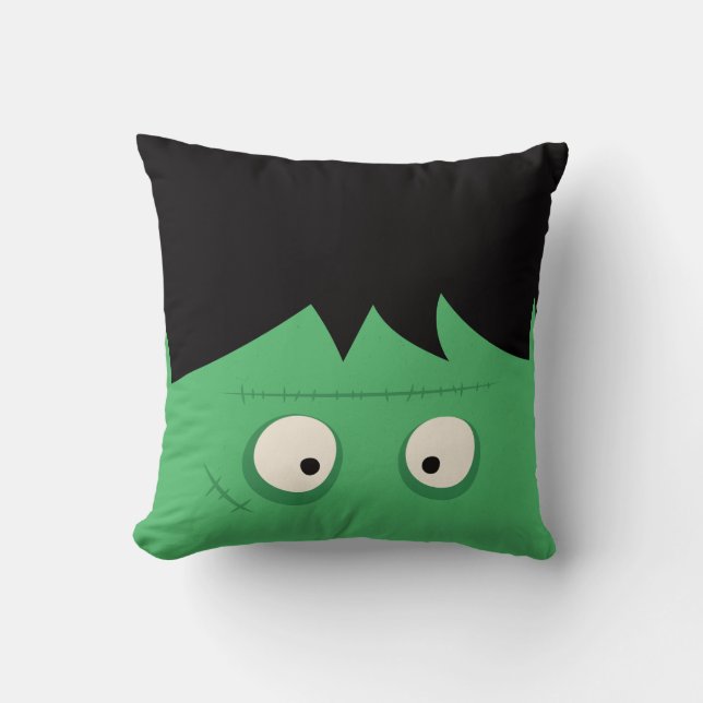 Modernes Niedliches Frankenstein Monster Halloween Kissen (Vorderseite)