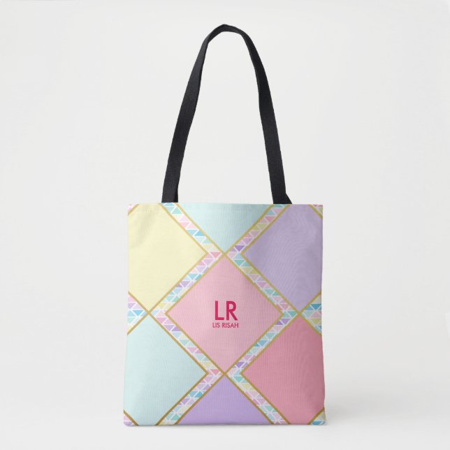 Modernes, Niedliches, geometrisches Monogramm aus  Tasche (Vorderseite)