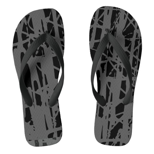 Modernes Niedliches Grau und Schwarz Flip Flops (Fußbett)