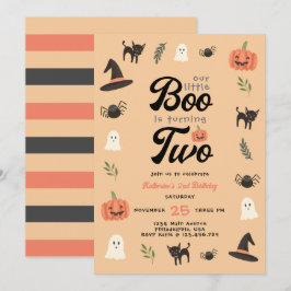 Modernes Niedliches Halloween 2. Geburtstag Einladung
