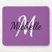 Modernes Niedliches Monogramm Initial + Name Lila