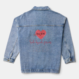 Modernes Niedliches Rosa Herz Modernes Valentinsta Jeansjacke