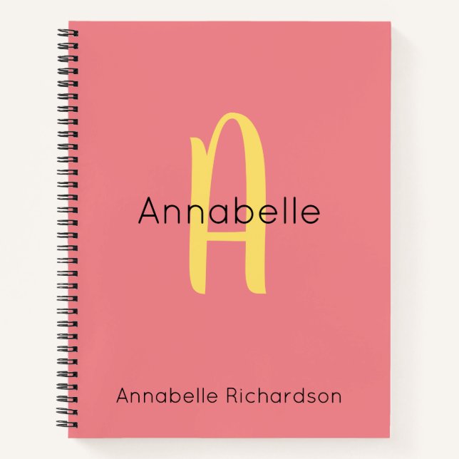 Modernes Niedliches Script Trendrosa Chic Calligra Notizbuch (Vorderseite)