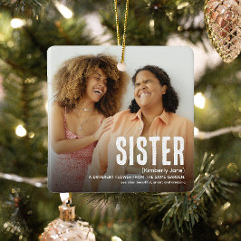 Modernes Niedliches SISTER Definition 2 Foto Weihn Keramikornament