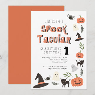 Modernes Niedliches Spooktacular Halloween Einladung