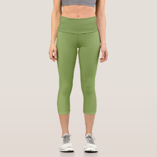 Modernes niedliches Tiefengrün-Wellenmuster Capri Leggings