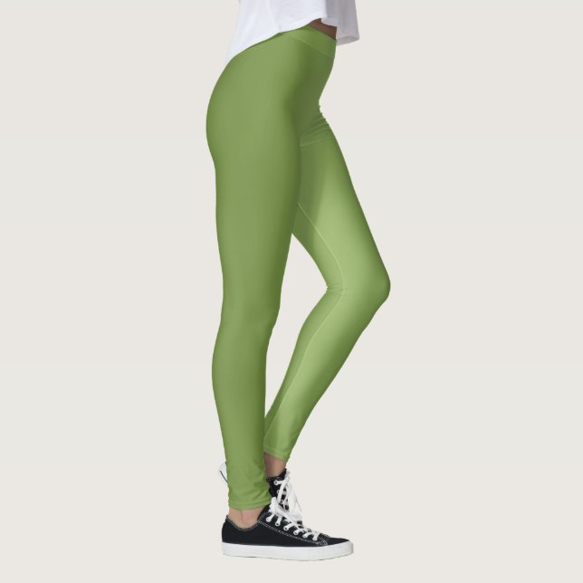 Modernes niedliches Tiefengrün-Wellenmuster Leggings (Rechts)