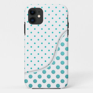 Modernes Niedliches Türkis- und Weißpolka-Dotdesig Case-Mate iPhone Hülle