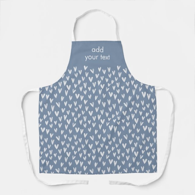 Modernes Niedliches White Girly Small Hörmuster Schürze (Vorderseite)