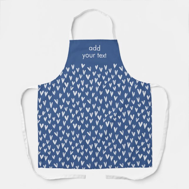 Modernes Niedliches White Girly Small Hörmuster Schürze (Vorderseite)