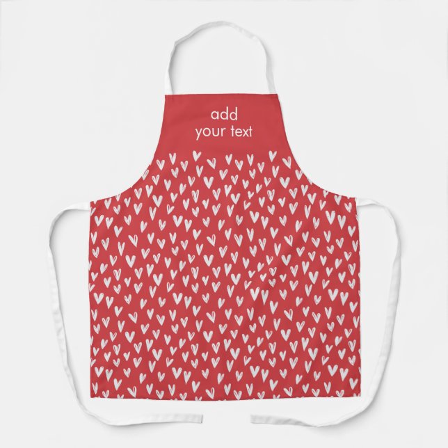 Modernes Niedliches White Girly Small Hörmuster Schürze (Vorderseite)